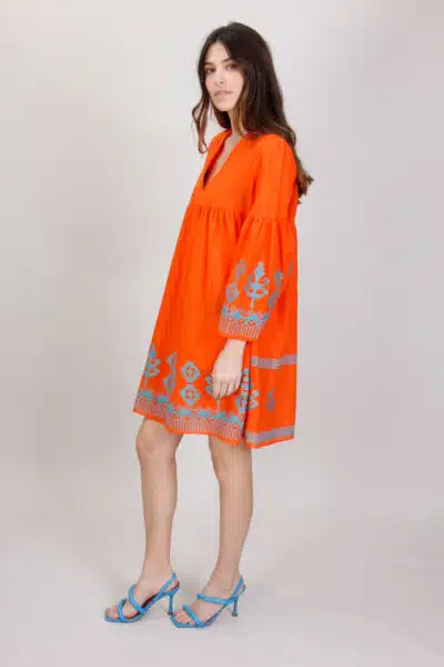 Κοντό Φόρεμα Έθνικ, Πορτοκαλί