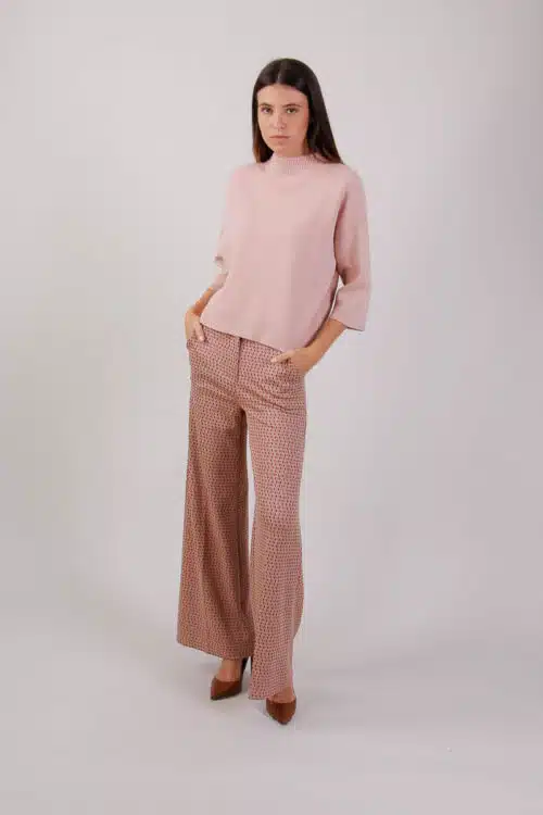 Γυναικεία Παντελόνα με Σχέδια, Ροζ