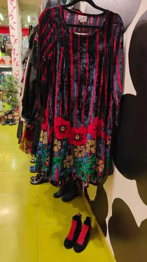 Ρετρό Βελούδινο Φόρεμα, Παπαρούνες