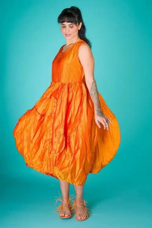 Μπαλούν Φόρεμα Ταφτάς, Πορτοκαλί