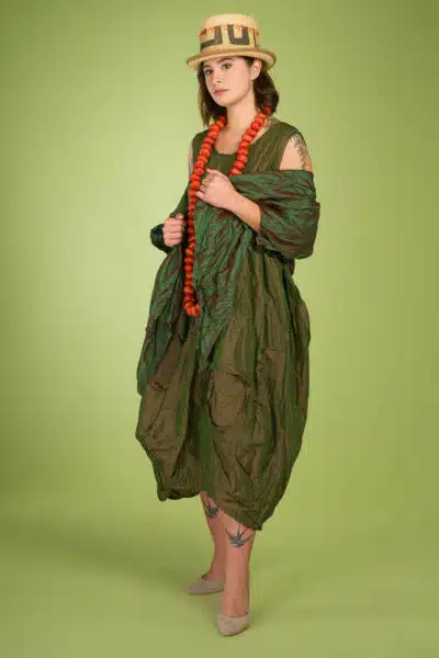 Μπαλούν Φόρεμα Ταφτάς, Πράσινο